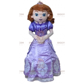 Princess BIGGYMONKEY™ Mascot Costume in a Pretty Purple Dress –