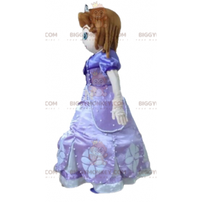 Princess BIGGYMONKEY™ Mascot Costume in a Pretty Purple Dress –