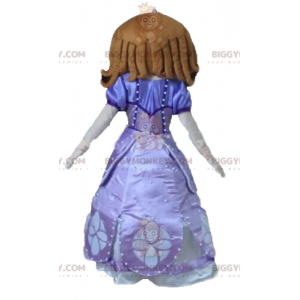 Princess BIGGYMONKEY™ Mascot Costume in a Pretty Purple Dress –