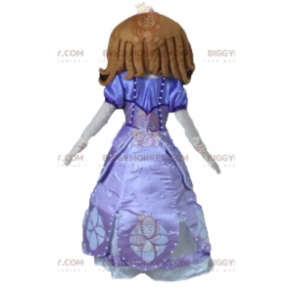 Princess BIGGYMONKEY™ Mascot Costume in a Pretty Purple Dress –