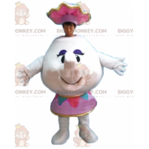 Traje de mascote da Sra. BIGGYMONKEY™ Bule Samovar em A Bela e
