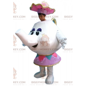 Traje de mascote da Sra. BIGGYMONKEY™ Bule Samovar em A Bela e