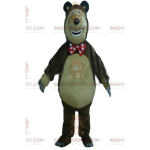 BIGGYMONKEY™ Big Funny Brown And Beige Bear Mascot Costume -