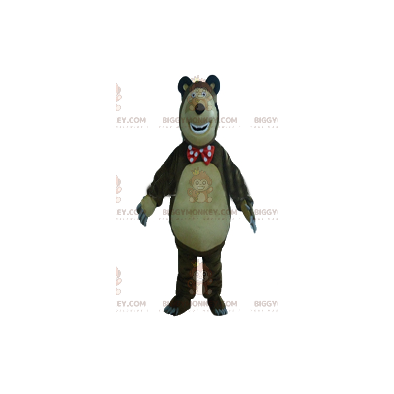 Fantasia de mascote de urso marrom e bege grande BIGGYMONKEY™ –