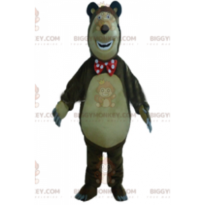 Fantasia de mascote de urso marrom e bege grande BIGGYMONKEY™ –