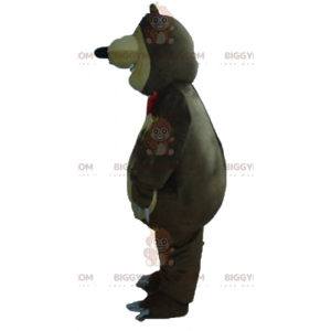 BIGGYMONKEY™ Big Funny Brown And Beige Bear Mascot Costume -