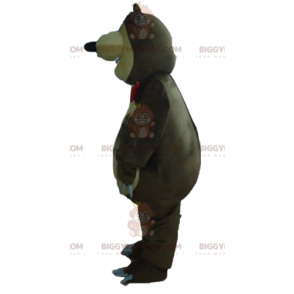 Costume de mascotte BIGGYMONKEY™ de gros ours marron et beige