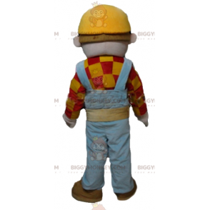 BIGGYMONKEY™-mascottekostuum van timmerman in kleurrijke outfit