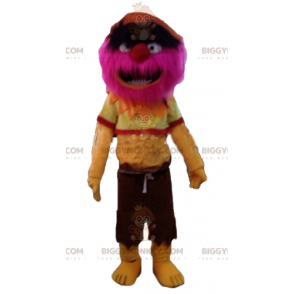 Costume de mascotte BIGGYMONKEY™ de monstre rose et jaune tout