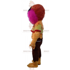 Disfraz de mascota BIGGYMONKEY™ de monstruo amarillo y rosa