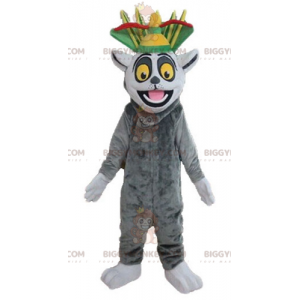 Madagascar Cartoon Gray and White Lemur BIGGYMONKEY™ Mascot