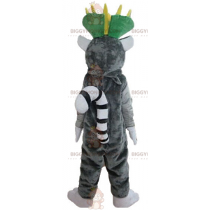 Madagascar Cartoon Gray and White Lemur BIGGYMONKEY™ Mascot