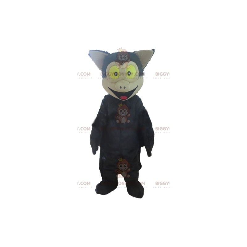 Disfraz de mascota murciélago gigante negro y beige Disfraz de mascota murciélago gigante negro y beige