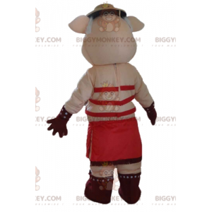 Costume de mascotte BIGGYMONKEY™ de cochonne rose avec des sous-vêtements rouges - Mascottes Cochon - BiggyMonkey.com