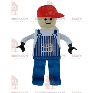 Lego BIGGYMONKEY™ mascot costume dressed in blue overalls -