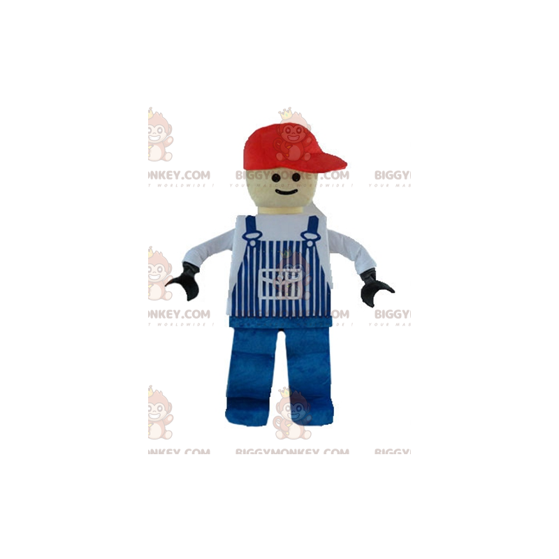 Traje de mascote Lego BIGGYMONKEY™ vestido com macacão azul – Traje de mascote Lego BIGGYMONKEY™ vestido com macacão azul –