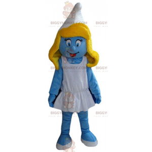 BIGGYMONKEY™ mascot costume of the Smurfette from the famous