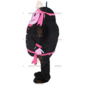 BIGGYMONKEY™ zwart-roze aap sneeuwpop mascottekostuum -