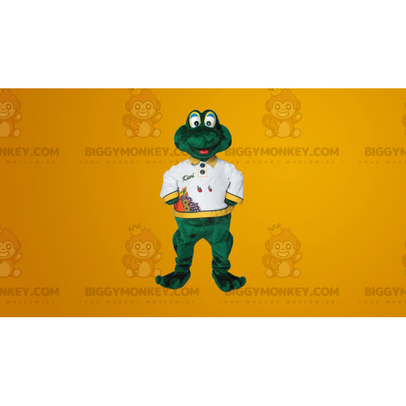 Jolie Costume de mascotte BIGGYMONKEY™ de grenouille verte Jolie Costume de mascotte BIGGYMONKEY™ de grenouille verte