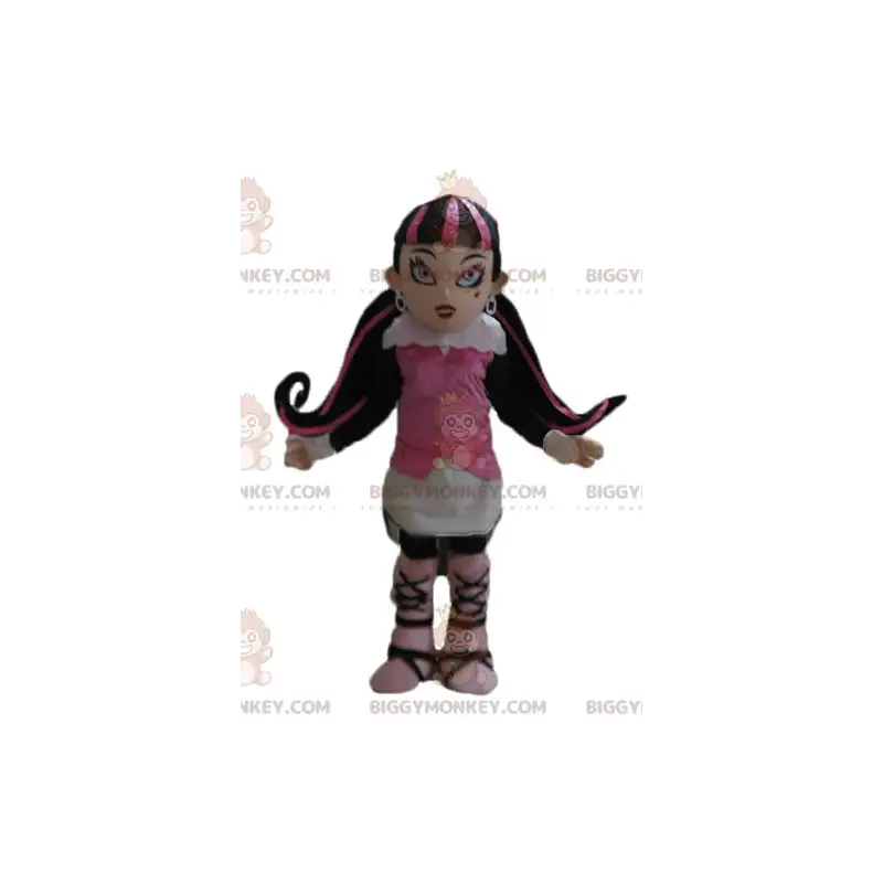 Costume da mascotte gotica BIGGYMONKEY™ da ragazza dai capelli Costume da mascotte gotica BIGGYMONKEY™ da ragazza dai capelli