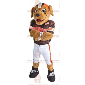 BIGGYMONKEY™ Dog Mascot Costume In American Football Outfit –