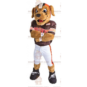 Kostým maskota psa BIGGYMONKEY™ v oblečení pro americký fotbal