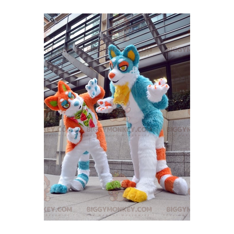 Blue and Orange Cat BIGGYMONKEY™s Mascot Couple – Blue and Orange Cat BIGGYMONKEY™s Mascot Couple –