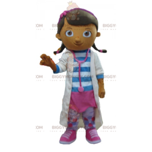 Doctor Nurse Girl in White Coat BIGGYMONKEY™ Mascot Costume -