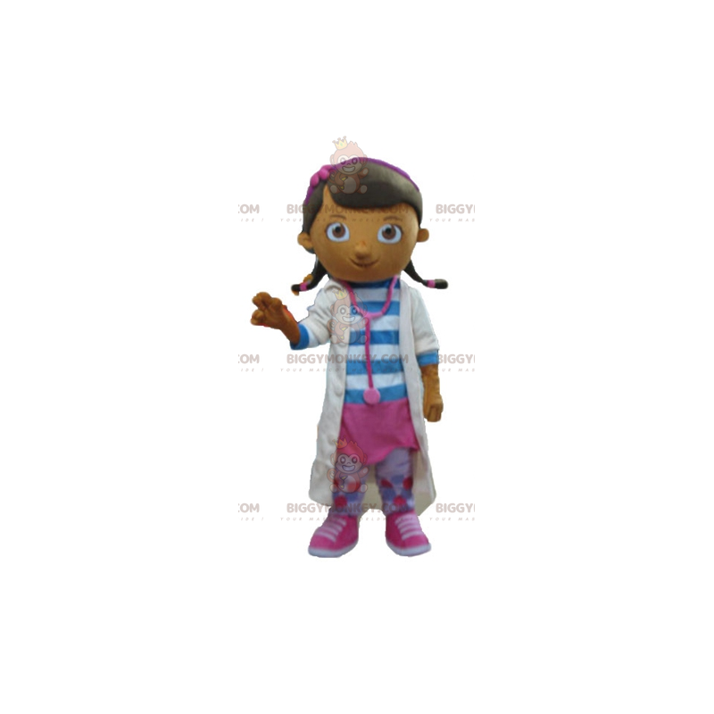 Doctor Nurse Girl in White Coat BIGGYMONKEY™ Mascot Costume - Doctor Nurse Girl in White Coat BIGGYMONKEY™ Mascot Costume -