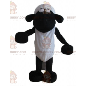 Costume de mascotte BIGGYMONKEY™ de Shaun mouton noir et blanc