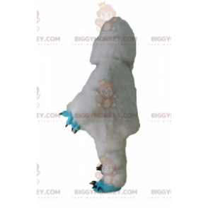 Disfraz de mascota Yeti blanco y azul de monstruo peludo