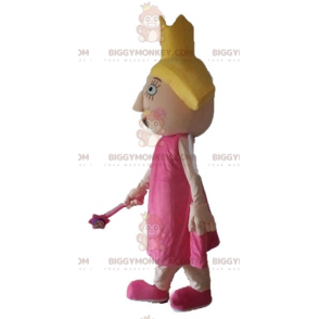 BIGGYMONKEY™ maskottiasu Keiju prinsessa vaaleanpunaisessa mekossa ja siivet - Keiju-maskotit - BiggyMonkey.com