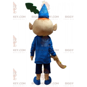 Red Leprechaun BIGGYMONKEY™ Mascot Costume Dressed In Blue