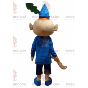 Red Leprechaun BIGGYMONKEY™ Mascot Costume Dressed In Blue