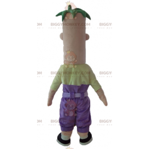 BIGGYMONKEY™ Großes lustiges lächelndes Mann-Maskottchen-Kostüm