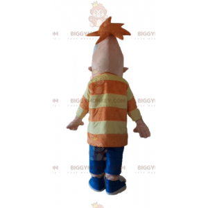 Traje de mascote de homem sorridente e engraçado BIGGYMONKEY™ –