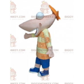 Traje de mascote de homem sorridente e engraçado BIGGYMONKEY™ –