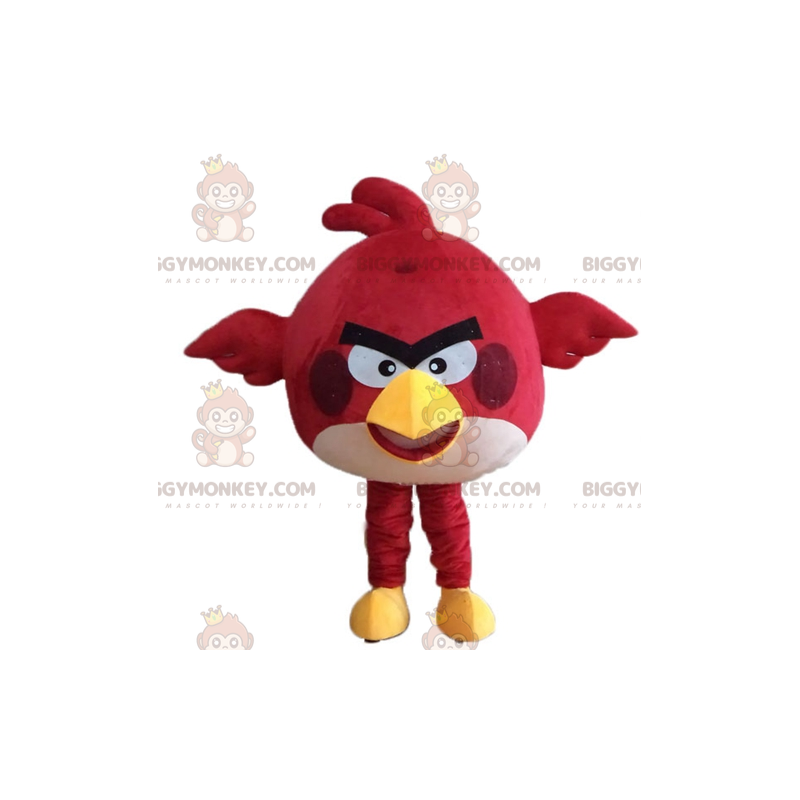 Red bird BIGGYMONKEY™ mascot costume from the famous game Angry