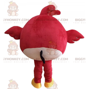 Costume de mascotte BIGGYMONKEY™ d'oiseau rouge du jeu Angry