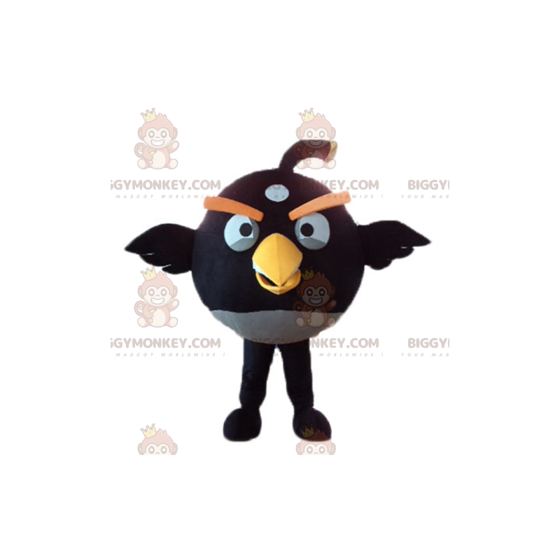 BIGGYMONKEY™ mascot costume of black and yellow bird from the
