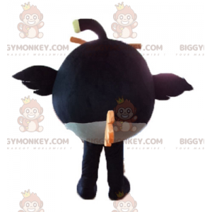 BIGGYMONKEY™ mascot costume of black and yellow bird from the