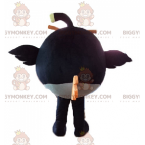 BIGGYMONKEY™ mascot costume of black and yellow bird from the