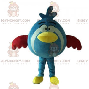 Cute All Round Blue Yellow Red Bird BIGGYMONKEY™ Mascot Costume