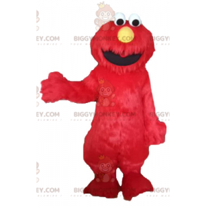 Costume della mascotte del famoso burattino Elmo di Sesame