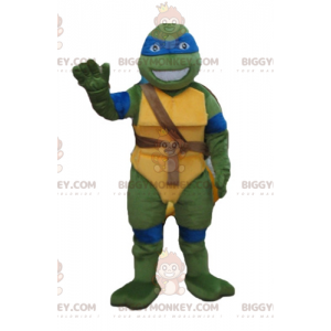 Costume da mascotte della famosa tartaruga blu di Leonardo