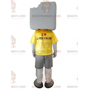 Costume de mascotte BIGGYMONKEY™ de gros chamallow blanc géant