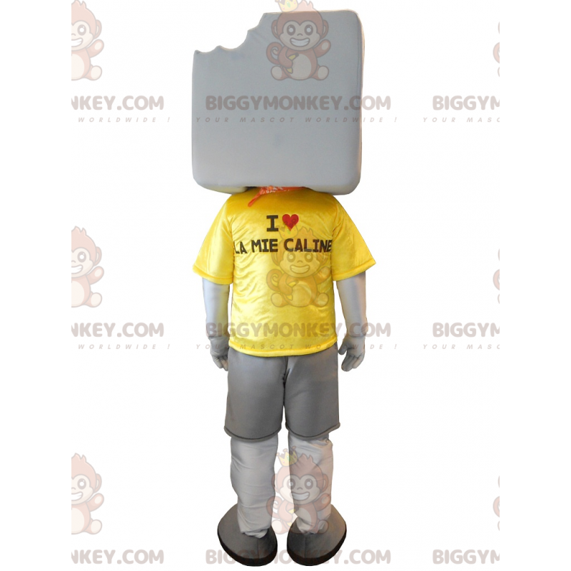 BIGGYMONKEY™ Großes weißes Marshmallow-Maskottchen-Kostüm -
