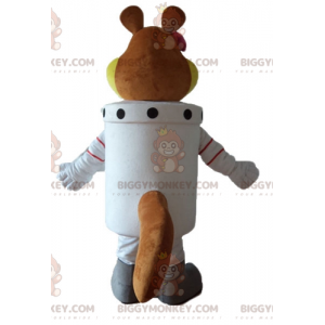 Traje de mascote de astronauta castor espacial castor
