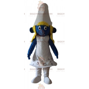 BIGGYMONKEY™ mascot costume of the Smurfette from the famous