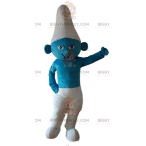 Smølfe blå og hvid tegneseriefigur BIGGYMONKEY™ maskotkostume -